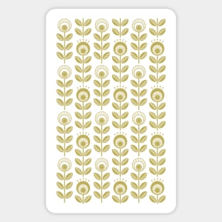 SCANDI GARDEN 01-2, mustard yellow on white Sticker